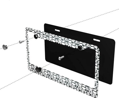 Swono Dinosaur License Plate Frame Colorful Cartoon Funny Beast Dinosaur License Plate Cover Aluminum Metal License Plate Holder Frame for Women Men Auto Decoration for US Car/Truck in Kuwait
