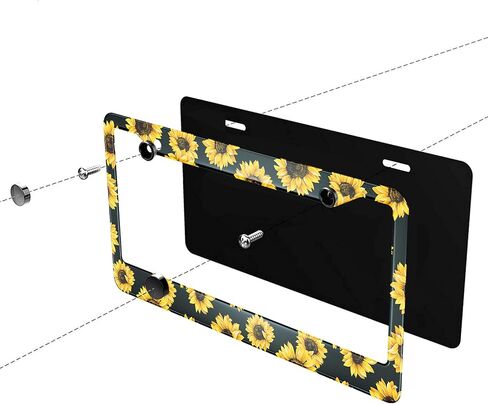 Swono Dinosaur License Plate Frame Colorful Cartoon Funny Beast Dinosaur License Plate Cover Aluminum Metal License Plate Holder Frame for Women Men Auto Decoration for US Car/Truck in Kuwait