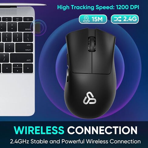 ماوس لاسلكي sdlogal 2.4G، ماوس لاسلكي ضوئي محمول 1200 نقطة في البوصة مع جهاز استقبال USB، عمر بطارية 24 شهرًا، جهاز كمبيوتر/Mac/كمبيوتر محمول يمكن استخدامه بكلتا اليدين (Gunmetal) in Saudi Arabia