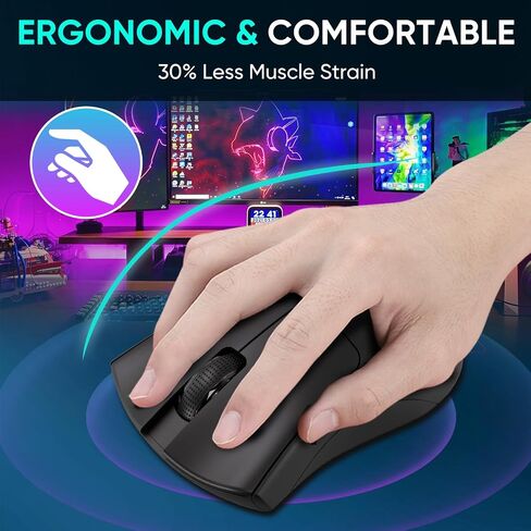 ماوس لاسلكي sdlogal 2.4G، ماوس لاسلكي ضوئي محمول 1200 نقطة في البوصة مع جهاز استقبال USB، عمر بطارية 24 شهرًا، جهاز كمبيوتر/Mac/كمبيوتر محمول يمكن استخدامه بكلتا اليدين (Gunmetal) in Saudi Arabia