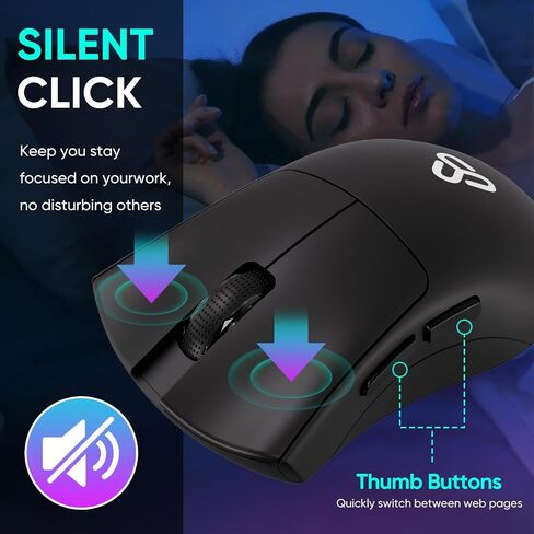 ماوس لاسلكي sdlogal 2.4G، ماوس لاسلكي ضوئي محمول 1200 نقطة في البوصة مع جهاز استقبال USB، عمر بطارية 24 شهرًا، جهاز كمبيوتر/Mac/كمبيوتر محمول يمكن استخدامه بكلتا اليدين (Gunmetal) in Saudi Arabia
