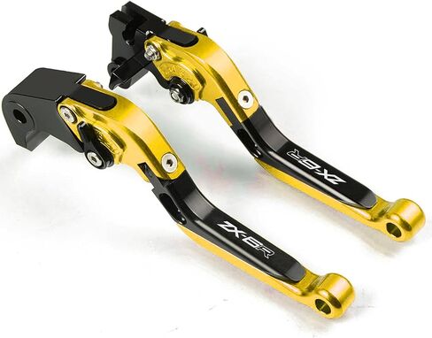 Motorcycle Brake and Clutch Levers Modified Parts Fits for Kawasaki ZX6R ZX 6R 636 ZX-6R 2019 2020 2021 2022 2023 2024 Adjustable Foldable Extendable Handle Brake Lever. (Black-Gold, ZX-6R 2019-2024) in Saudi Arabia