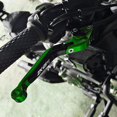 Motorcycle Brake and Clutch Levers Modified Parts Fits for Kawasaki ZX6R ZX 6R 636 ZX-6R 2019 2020 2021 2022 2023 2024 Adjustable Foldable Extendable Handle Brake Lever. (Black-Gold, ZX-6R 2019-2024) in Saudi Arabia