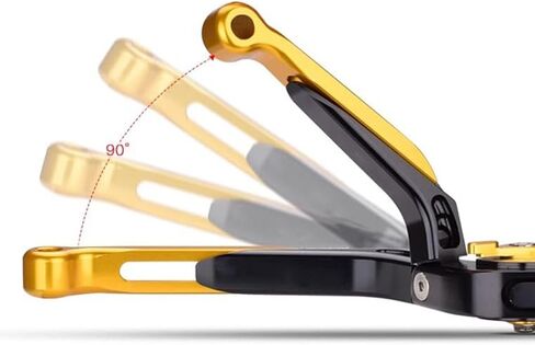 Motorcycle Brake and Clutch Levers Modified Parts Fits for Kawasaki ZX6R ZX 6R 636 ZX-6R 2019 2020 2021 2022 2023 2024 Adjustable Foldable Extendable Handle Brake Lever. (Black-Gold, ZX-6R 2019-2024) in Saudi Arabia