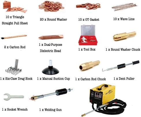 أداة سحب دنت لحام البقعة 110 فولت، مجموعة إصلاح دنت لحام البقع بقدرة 3 كيلو وات 3500 أمبير، آلة لحام سحب دنت سبوتر، 7 قنوات لحام، أوضاع تلقائية ويدوية لإصلاح باب الجسم التلقائي (G90E) in Kuwait
