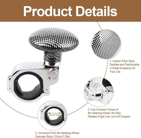 Universal Steering Wheel Spinner,Carbon Fiber Steering Wheel Knob Spinner for Car Auto Vehicle in Saudi Arabia
