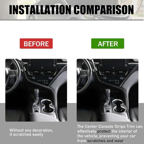 GearUp الجبهة وحدة التحكم المركزية شرائط غطاء صب الكسوة لتويوتا كامري 2018 2019 2020 2021 2022 2023 ألياف الكربون الطباعة لوحة القيادة لوحة التحكم المركزية غطاء in Kuwait