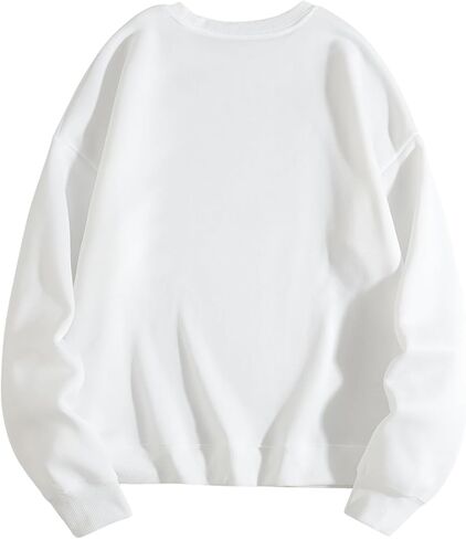 MakeMeChic Women's Bow Crew Neck Sweatshirt Long Sleeve Drop Shoulder Y2K Pullover Top in Saudi Arabia