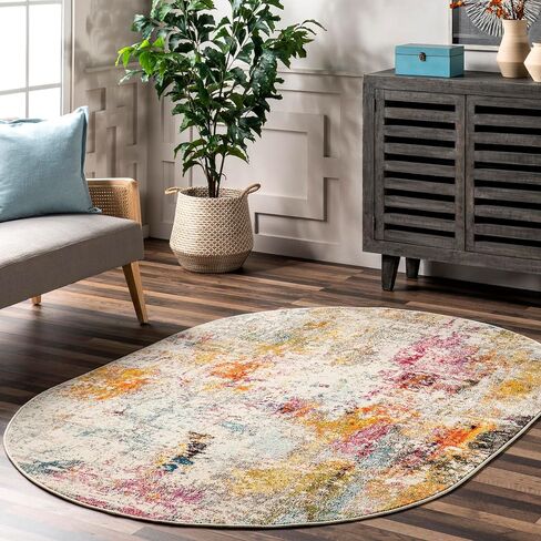 سجادة nuLOOM Cézanne ذات لمسة تجريدية ملونة، 3x5، متعددة in Kuwait