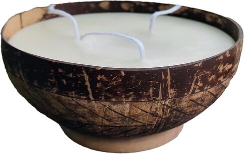 Maichanart Hand-Artistic Scented Candle: Fragrant Coconut Shell Candle (Small 4inch, Coconut) in Saudi Arabia