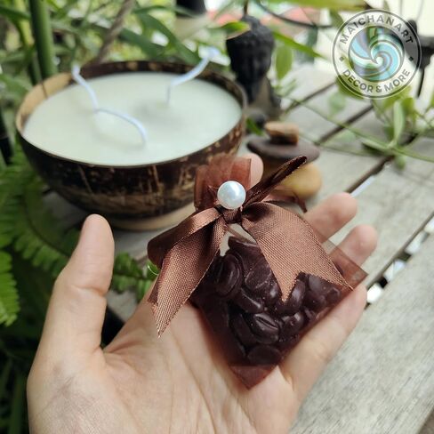 Maichanart Hand-Artistic Scented Candle: Fragrant Coconut Shell Candle (Small 4inch, Coconut) in Saudi Arabia