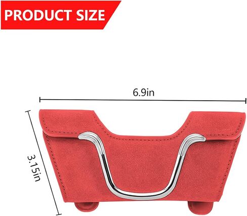 Sunglasses Holder for Car Sun Visor, Magnetic Leather Vehicle Eyeglasses Storage Case with Clip, Auto Interior Glasses Hanger Frame Accessories, Universal for SUV, Truck, RV（Black） in Saudi Arabia