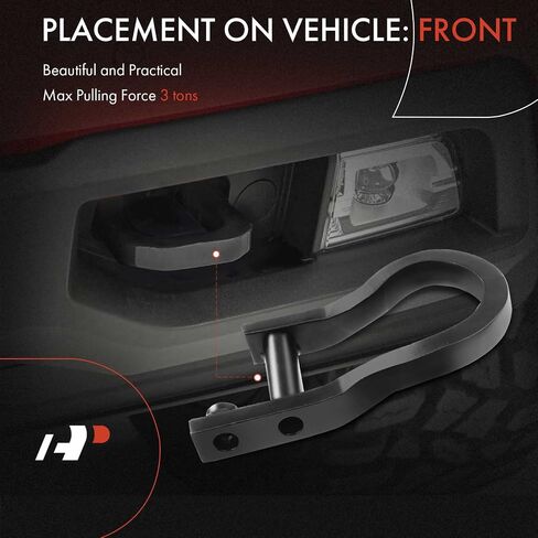A-Premium Pair (2) Front Tow Hooks Kit Front Recovery Hooks Compatible with Chevrolet Chevy Silverado 1500 2007-2019, GMC Sierra 1500 2007-2019, Chrome Color, Front LH and RH, Replace# 84072462 in Saudi Arabia
