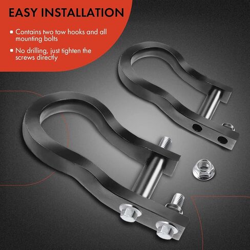 A-Premium Pair (2) Front Tow Hooks Kit Front Recovery Hooks Compatible with Chevrolet Chevy Silverado 1500 2007-2019, GMC Sierra 1500 2007-2019, Chrome Color, Front LH and RH, Replace# 84072462 in Saudi Arabia