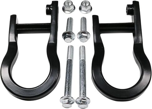 A-Premium Pair (2) Front Tow Hooks Kit Front Recovery Hooks Compatible with Chevrolet Chevy Silverado 1500 2007-2019, GMC Sierra 1500 2007-2019, Chrome Color, Front LH and RH, Replace# 84072462 in Saudi Arabia
