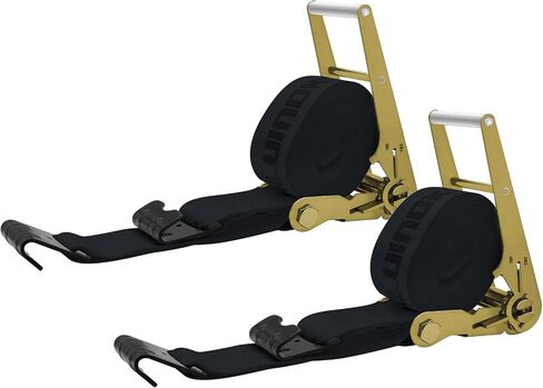 2Pack 4 inch Ratchet Straps 30ft Heavy Duty with Flat Hook for Flatbed Trailer Winch Strap 4 inch Flatbed Straps Ratcheting Black in Kuwait