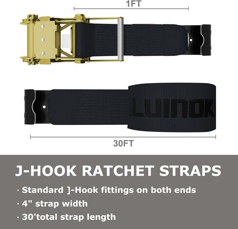 2Pack 4 inch Ratchet Straps 30ft Heavy Duty with Flat Hook for Flatbed Trailer Winch Strap 4 inch Flatbed Straps Ratcheting Black in Kuwait