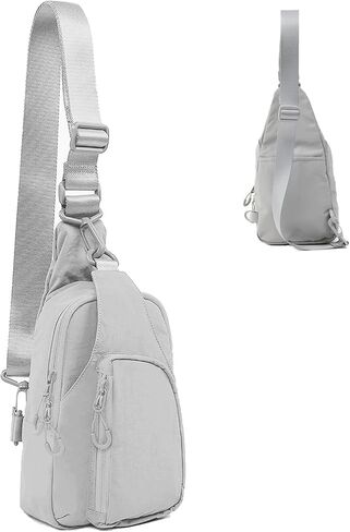 Small Sling Bag for Women Crossbody Sling Backpck with Adjustable Straps Lightweight Small Nylon Chest Bag for Daily Casual Travel Hiking, Brown in Saudi Arabia
