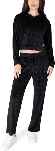 باريس هيلتون بدلة رياضية للنساء طقم صالة بدلة رياضية مزينة بلوفر قطيفة بلوزات وسراويل مطابقة مجموعة 2 قطعة in Kuwait