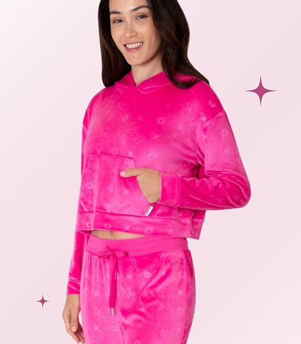 Paris Hilton Tracksuit Women's Lounge Set Sweatsuit Embellished Velour Pullover Top and Pants Matching Set 2 Pieces in Saudi Arabia