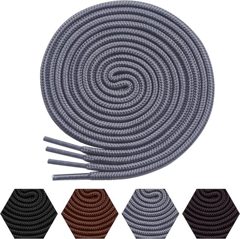 أربطة أحذية مستديرة من lorpops [زوجان] أربطة أحذية متينة وشديدة التحمل للأحذية طويلة الرقبة وأحذية العمل وأحذية المشي لمسافات طويلة in Kuwait