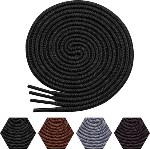 أربطة أحذية مستديرة من lorpops [زوجان] أربطة أحذية متينة وشديدة التحمل للأحذية طويلة الرقبة وأحذية العمل وأحذية المشي لمسافات طويلة in Kuwait