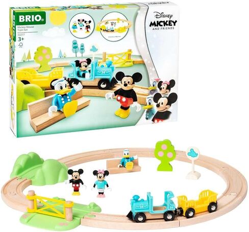 BRIO 32277 Mickey Mouse Train Set - Wooden Railway Adventure | FSC-Certified Wood | Magnetic Couplings | Skill Development Toy | Ideal Gift for Kids in Saudi Arabia