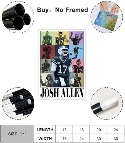 SONAXO Josh Allen Canvas Poster Wall Art Decor Print Picture Paintings for Living Room Bedroom Decoration Unframe: Unframe:12x18inch(30x45cm) in Saudi Arabia