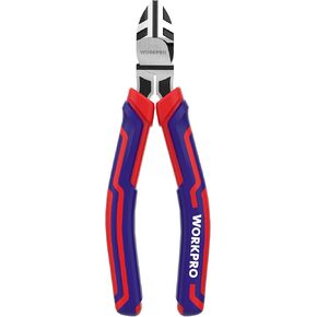 WORKPRO 6" Wire Cutters Heavy Duty CRV Steel, Diagonal Pliers for Cutting Wires Craft, Comfort Grip Handle