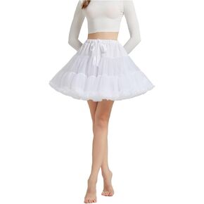 Women's Fluffy Cosplay Petticoat Soft Tulle Underskirt for 80s Dance Tutu Skirt Costume YPT400