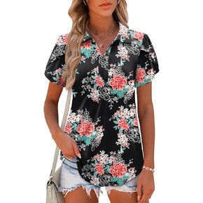 StunShow Women Short Sleeve Shirts Blouse for Women Collared Polo Shirt Casual Top Fashion 2025 (S-3XL)