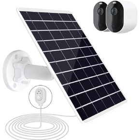 8W Solar Panel Charger for Arlo Pro 5S/Pro 4/Pro 3/Pro 3 Floodlight/Ultra/Ultra 2 Camera, Upgraded 6V Camera Solar Panel with 13FT/4M Magnetic Charging Cable and 360°Adjustable Mount, IP65 Waterproof