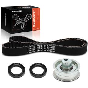 A-Premium Engine Timing Belt Kit Compatible with Dodge, Chrysler & Plymouth Cars - Grand Caravan, Dakota, Aries, Caravan, Daytona, Dynasty, Lancer, Omni, Shadow, Spirit, LeBaron, TC Maserati - 2.5L