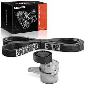 A-Premium Engine Serpentine Belt Drive Kit Compatible with Volvo XC90 2003-2006, S60 2002, S60 2004-2008, XC70 2003, S80 1999-2000, S80 2004-2006, C70 1999-2000 - DOHC L5 2.3L 2.4L 2.5L, L6 2.8L 2.9L