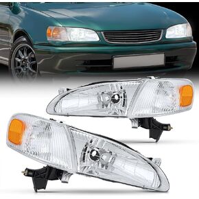 مجموعة المصابيح الأمامية Nilight متوافقة مع 2009 2010 Toyota Corolla XLE/LE/Base للمصابيح الأمامية البديلة باللون الأسود للسائق وجانب الركاب (لا تناسب S أو XRS Trim)