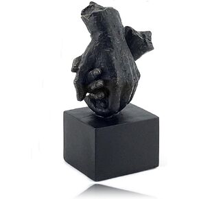 Bellaa 24344 Loving Hands Statue Soulmates Lovers Entwined Sculpture Modern 10 inch Love Affection Bond of Marriage Gift Best Friend Creative Art Gesture Sign Clasped Figure Desk Vintage Antiques