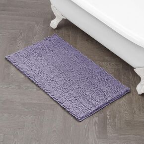 Laura Ashley – Astor Chenille Bath Mat | 100% Polyester | Premium Bathroom Décor | Machine Washable | TPR Backing | Measures 20" x 34" | Wisteria