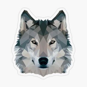 STICKY DUDE | Wolf Sticker Mosaic Funny Vinyl Waterproof 5" | Yeti Cup Cooler Box Decal Car Laptop Wall Window Bumper