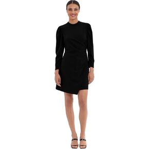 Donna Morgan Women's Leg O' Mutten Sleeve Side Draped Mini Dress
