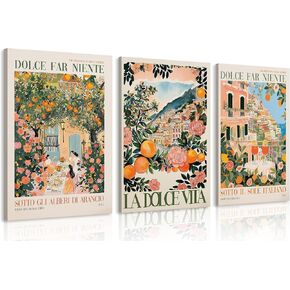 Italy Amalfi Coast Canvas wall art Italian City Travel Landscape Poster Wall Decor Dolce Far Niente Poster Print Artwork for for livingroom bedroom Home Decoration