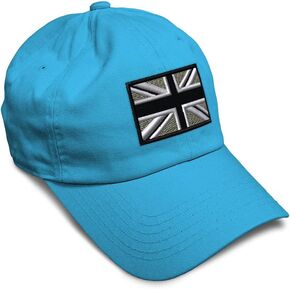 Soft Baseball Cap British Flag B Blackwhite Embroidery Europe Cotton Dad Hats for Men & Women