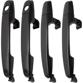 4 Pack Exterior Door Handle Kit Compatible with Corolla 2003-2013, Front Rear Left Right Door Handle Replacement for Pontiac Vibe RAV4 Highlander ES330 Camry ES300 (Black) # 92894