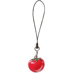 appuivbt Simulation Tomato Keychain Novelty Acrylic Tomato Strawberries Pendant Food Keyrings Ornament for Keys Bags