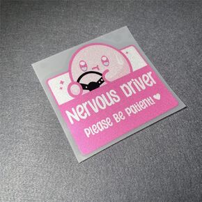 Car Stickers Viny Nervous New Driver Be Patient Warning Decal Auto Triangle Window Tape (A 11x10cm)