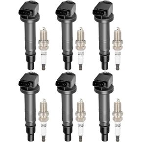 ECCPP UF495 6 ignition coils with 6 iridium Spark Plugs for Toyota for Scion Camry for Tacoma Matrix xB Hi for ford ACe Solara 2.4L 2.7L L4 UF495 90919-A2006 90919A2006