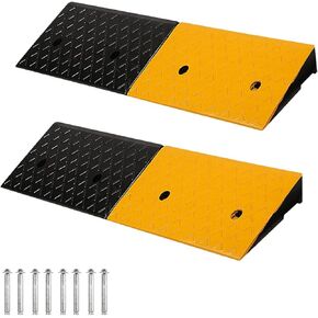 mopam 2PCS Rubber Curb Ramp 4'' Rise Heavy Duty Driveway Ramps for Sidewalk Threshold Ramp for Loading Dock Sidewalk Car Scooter Bike Motorcycle, 39'' (L) x 10'' (W) x 4'' (H)