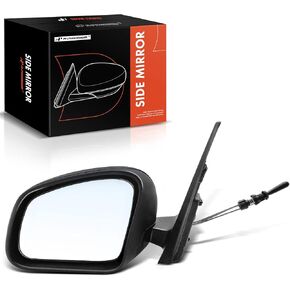 A-Premium Passenger Side Manual Door Mirror - Compatible with Smart Fortwo 2016-2017 - Non-Heated Manual Folding Black Outside Rear View Mirror - Replace# 4538103000