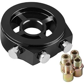 Oil Sandwich Plate, Oil/Gauge Filter Oil Pressure Adapter Universal Oil Filter Thread Adapter Oil Filter Sandwich Plate Adapter with 1/8" NPT Oil Pressure Adapter