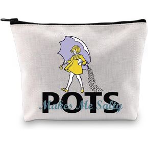 G2TUP POTS Awareness Gift POTS Makes Me Salty Makeup Bag POTS Syndrome Fighter Warrior Cosmetic Bag Dysautonomia Awareness Gift (POTS Makes Me Salty MB)