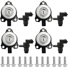 4Pcs Camshaft Position Sensor & 4Pcs Adjuster Camshaft Adjuster Magnet Solenoid Kit for Mercedes-Benz - 2006-2015 -C, CLK, CLS, E, G, GL, GLK, ML, R, S, SLK, OE# 2720510077,0009050443